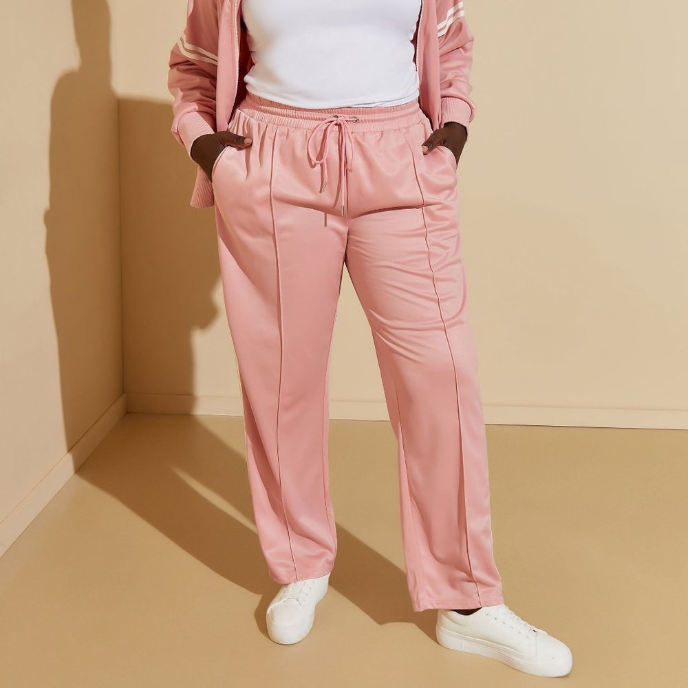 Striped Pintucked Track Pants